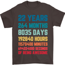 22nd Birthday 22 Year Old Mens T-Shirt 100% Cotton Dark Chocolate