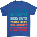 22nd Birthday 22 Year Old Mens T-Shirt 100% Cotton Royal Blue