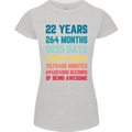 22nd Birthday 22 Year Old Womens Petite Cut T-Shirt Sports Grey