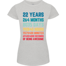 22nd Birthday 22 Year Old Womens Petite Cut T-Shirt Sports Grey