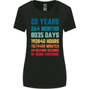 22nd Birthday 22 Year Old Womens Wider Cut T-Shirt Black