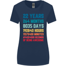 22nd Birthday 22 Year Old Womens Wider Cut T-Shirt Navy Blue
