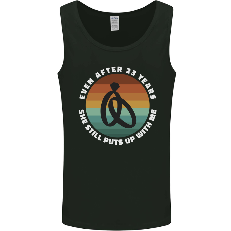 23 Year Wedding Anniversary 23rd Marriage Mens Vest Tank Top Black