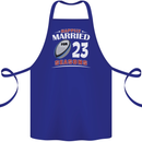 23 Year Wedding Anniversary 23rd Rugby Cotton Apron 100% Organic Royal Blue