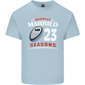 23 Year Wedding Anniversary 23rd Rugby Mens Cotton T-Shirt Tee Top Light Blue