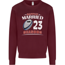 23 Year Wedding Anniversary 23rd Rugby Mens Sweatshirt Jumper Maroon