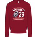 23 Year Wedding Anniversary 23rd Rugby Mens Sweatshirt Jumper Red