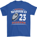 23 Year Wedding Anniversary 23rd Rugby Mens T-Shirt 100% Cotton Royal Blue