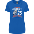 23 Year Wedding Anniversary 23rd Rugby Womens Wider Cut T-Shirt Royal Blue