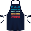 23rd Birthday 23 Year Old Cotton Apron 100% Organic Navy Blue