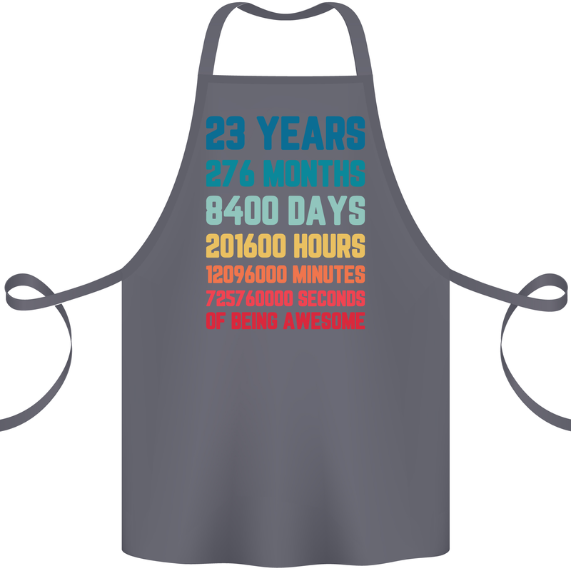 23rd Birthday 23 Year Old Cotton Apron 100% Organic Steel