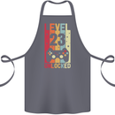 23rd Birthday 23 Year Old Level Up Gamming Cotton Apron 100% Organic Steel