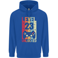 23rd Birthday 23 Year Old Level Up Gamming Mens 80% Cotton Hoodie Royal Blue