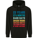 23rd Birthday 23 Year Old Mens 80% Cotton Hoodie Black