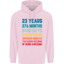 23rd Birthday 23 Year Old Mens 80% Cotton Hoodie Light Pink