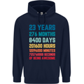 23rd Birthday 23 Year Old Mens 80% Cotton Hoodie Navy Blue