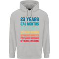 23rd Birthday 23 Year Old Mens 80% Cotton Hoodie Sports Grey