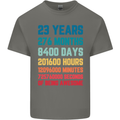 23rd Birthday 23 Year Old Mens Cotton T-Shirt Tee Top Charcoal