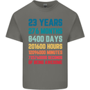 23rd Birthday 23 Year Old Mens Cotton T-Shirt Tee Top Charcoal