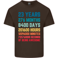 23rd Birthday 23 Year Old Mens Cotton T-Shirt Tee Top Dark Chocolate