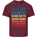 23rd Birthday 23 Year Old Mens Cotton T-Shirt Tee Top Maroon