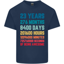 23rd Birthday 23 Year Old Mens Cotton T-Shirt Tee Top Navy Blue