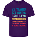 23rd Birthday 23 Year Old Mens Cotton T-Shirt Tee Top Purple
