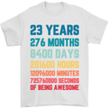 23rd Birthday 23 Year Old Mens T-Shirt 100% Cotton White