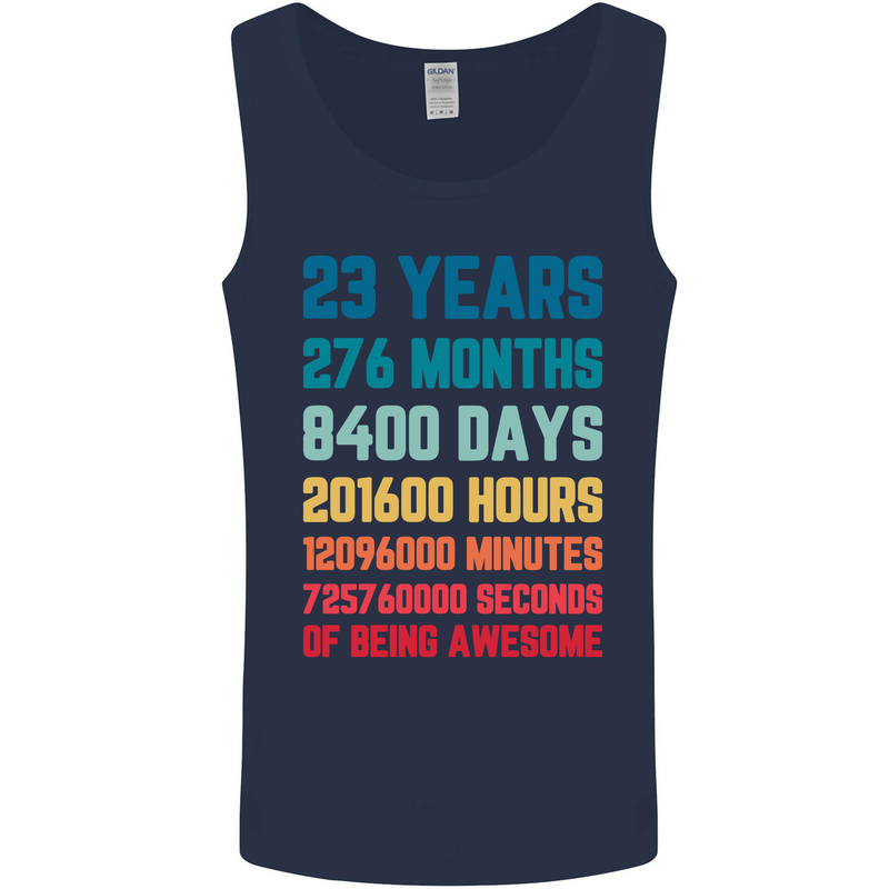 23rd Birthday 23 Year Old Mens Vest Tank Top Navy Blue