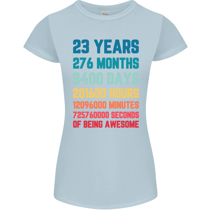 23rd Birthday 23 Year Old Womens Petite Cut T-Shirt Light Blue