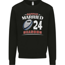 24 Year Wedding Anniversary 24th Rugby Mens Sweatshirt Jumper Black