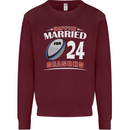 24 Year Wedding Anniversary 24th Rugby Mens Sweatshirt Jumper Maroon