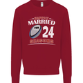 24 Year Wedding Anniversary 24th Rugby Mens Sweatshirt Jumper Red