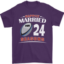 24 Year Wedding Anniversary 24th Rugby Mens T-Shirt 100% Cotton Purple