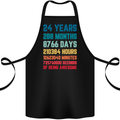 24th Birthday 24 Year Old Cotton Apron 100% Organic Black