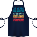 24th Birthday 24 Year Old Cotton Apron 100% Organic Navy Blue