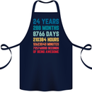24th Birthday 24 Year Old Cotton Apron 100% Organic Navy Blue