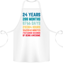24th Birthday 24 Year Old Cotton Apron 100% Organic White