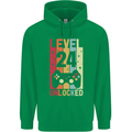 24th Birthday 24 Year Old Level Up Gamming Mens 80% Cotton Hoodie Irish Green