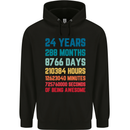 24th Birthday 24 Year Old Mens 80% Cotton Hoodie Black