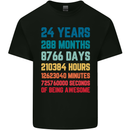 24th Birthday 24 Year Old Mens Cotton T-Shirt Tee Top Black