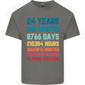 24th Birthday 24 Year Old Mens Cotton T-Shirt Tee Top Charcoal