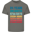 24th Birthday 24 Year Old Mens Cotton T-Shirt Tee Top Charcoal