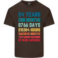 24th Birthday 24 Year Old Mens Cotton T-Shirt Tee Top Dark Chocolate