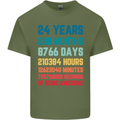24th Birthday 24 Year Old Mens Cotton T-Shirt Tee Top Military Green