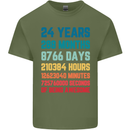 24th Birthday 24 Year Old Mens Cotton T-Shirt Tee Top Military Green