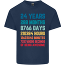 24th Birthday 24 Year Old Mens Cotton T-Shirt Tee Top Navy Blue