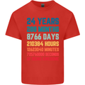 24th Birthday 24 Year Old Mens Cotton T-Shirt Tee Top Red