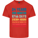 24th Birthday 24 Year Old Mens Cotton T-Shirt Tee Top Red