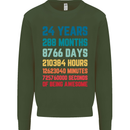 24th Birthday 24 Year Old Mens Sweatshirt Jumper Forest Green